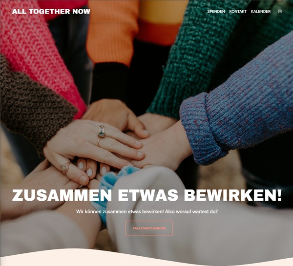 Kundenreferenz ALL TOGETHER NOW von Webdesign Viersen | Balloo Webdesign