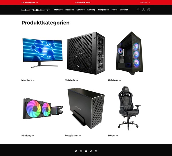 Kundenreferenz LC-Power Ersatzteile-Shop von Webdesign Viersen | Balloo Webdesign